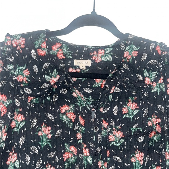 The Keira Collared Button-Front Blouse by Pilcro for Anthropologie - Picture 3 of 5